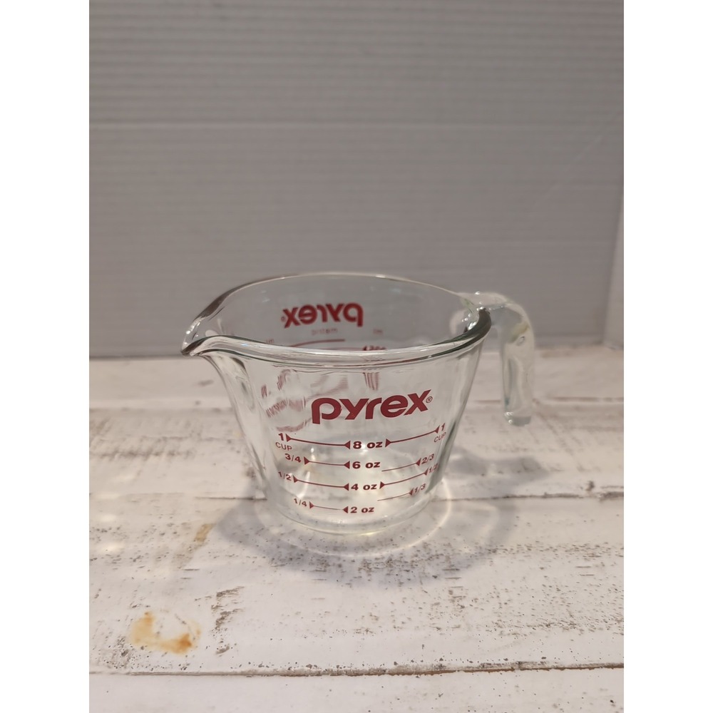 Pyrex 1 Cup Measuring Cup Glass Microwave Dishwasher Safe Made in USA